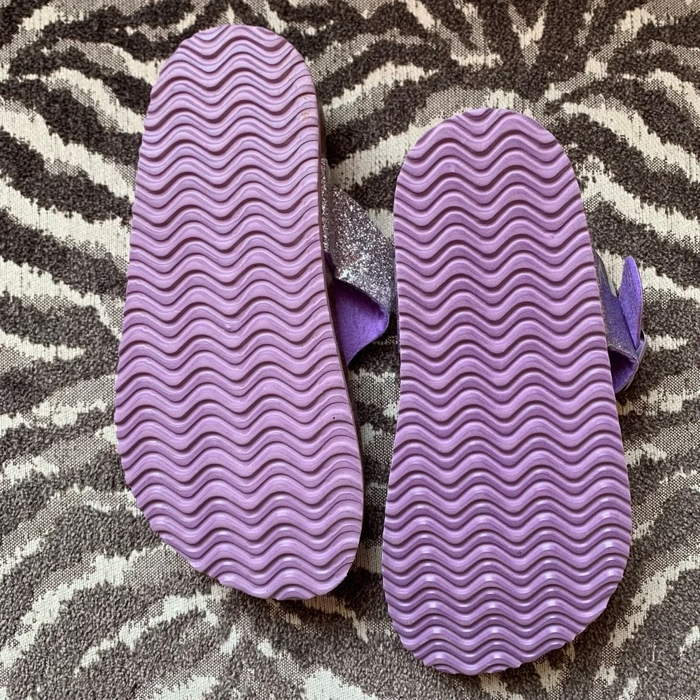 Lily & Dan—Purple Sparkle Glitter T-Strap Buckle Sandals (Size 11/12) - Picture 6 of 6